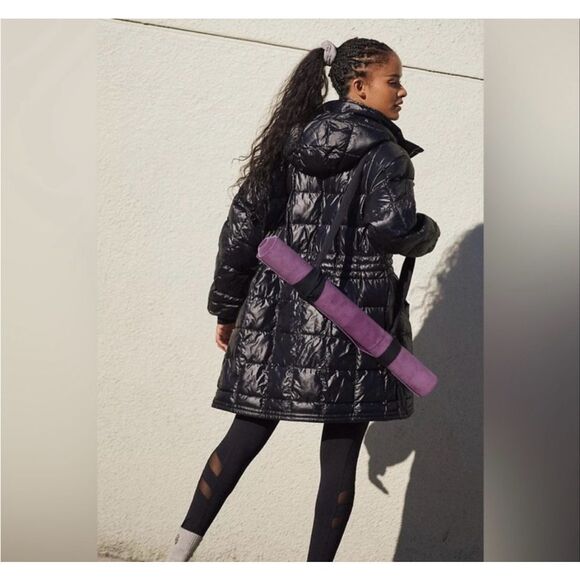 Free People Movement Womens Patricia Packable Poncho Puffer Coat Black Large - Picture 2 of 10